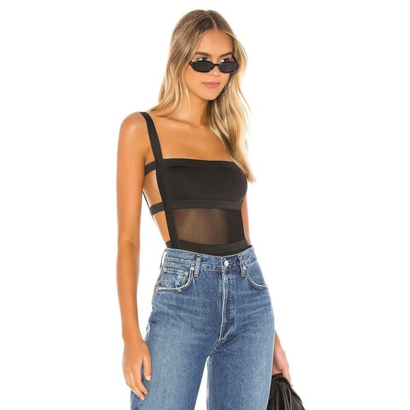 Superdown Camille Strappy Back Bodysuit - S Black - Picture 1 of 5